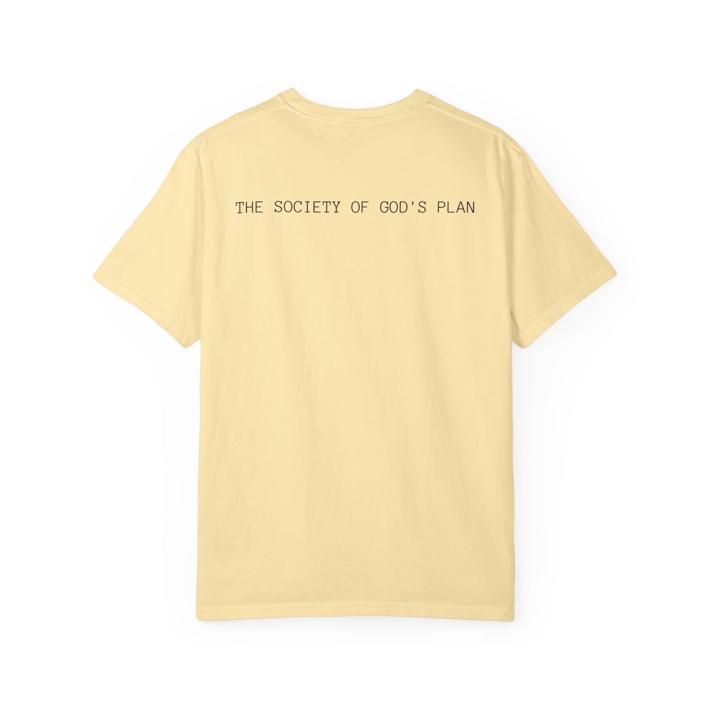 Camiseta unisex teñida con ropa con diseño “El plan de la sociedad de Dios”, camiseta inspiradora, ropa casual para el día a día