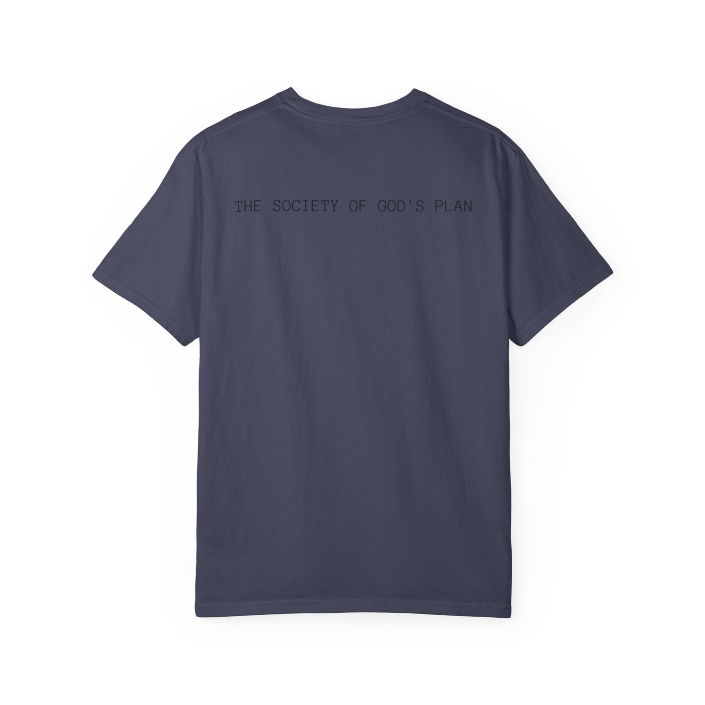 Camiseta unisex teñida con ropa con diseño “El plan de la sociedad de Dios”, camiseta inspiradora, ropa casual para el día a día