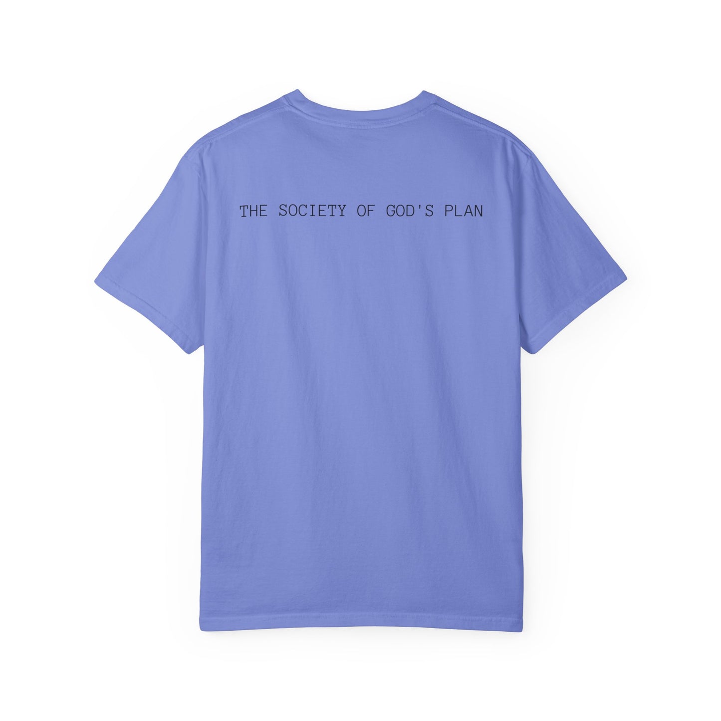Camiseta unisex teñida con ropa con diseño “El plan de la sociedad de Dios”, camiseta inspiradora, ropa casual para el día a día