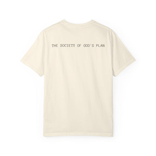 Camiseta unisex teñida con ropa con diseño “El plan de la sociedad de Dios”, camiseta inspiradora, ropa casual para el día a día